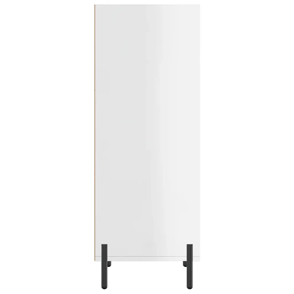 Credenza | Madia | Buffet da pranzo | Armadio da pranzo Bianco Lucido 34,5x32,5x90 cm in Legno Multistrato
