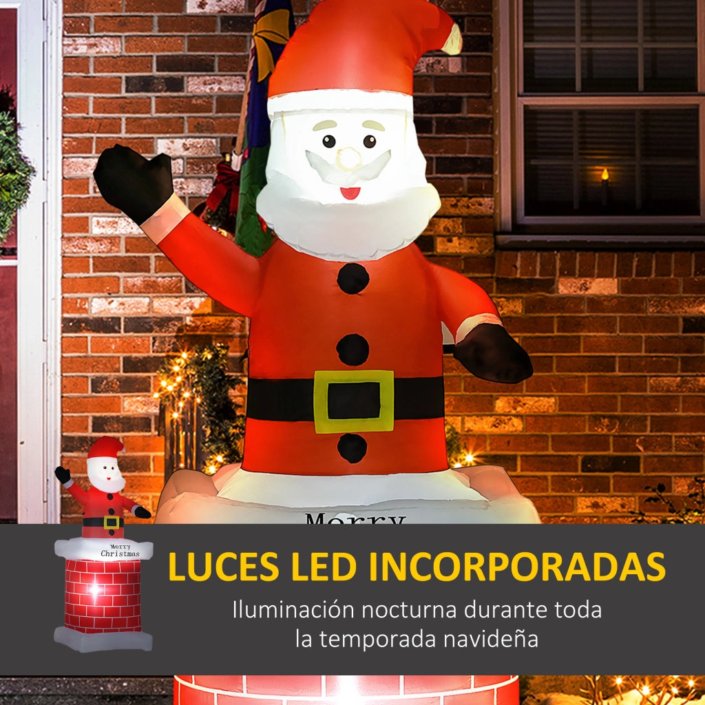 Babbo Natale Inflatable con Camino ¨C zephmum ¨C Multicolor 80x70x210 cm