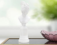 Scultura Statua Woman con Piedistallo 11x10,5x35,5 cm in Poliresina