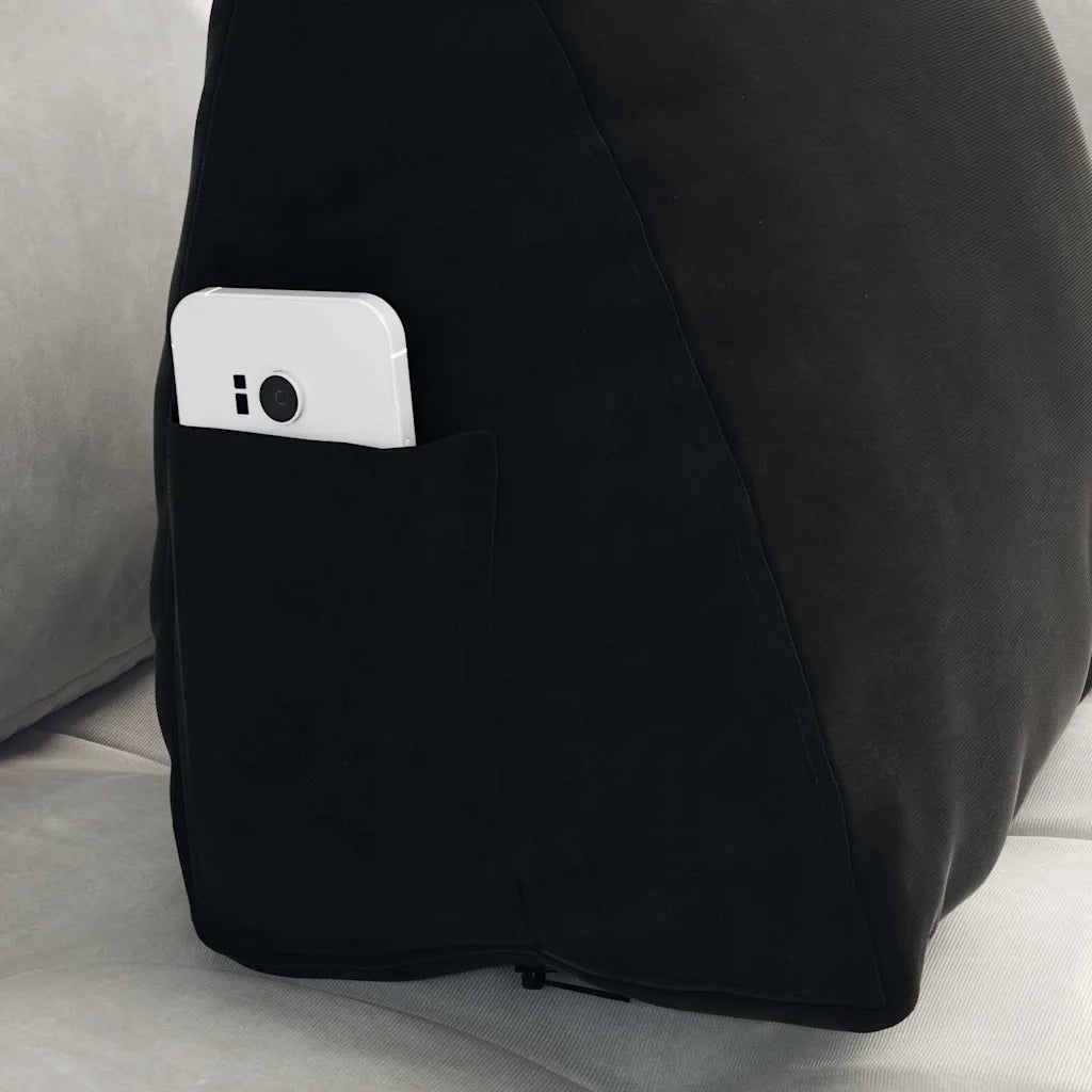 Cuscino per Schiena Nero 45 x 20 x 35 cm Tessuto in Cords
