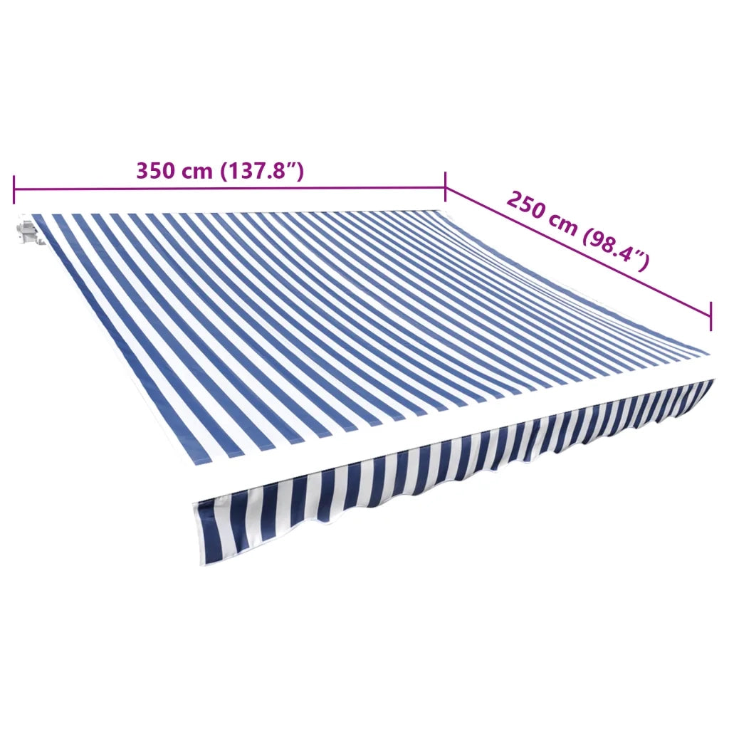 Tendone Parasole in Tela Blu e Bianco 350x250 cm