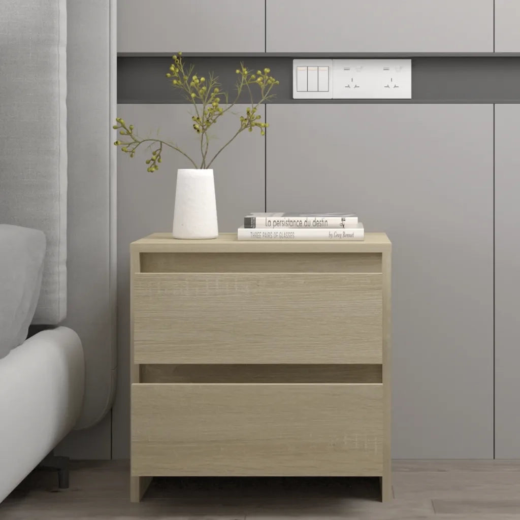 Set di 2 Comodini | Armadio da Notte | Mobiletto da notte Rovere Sonoma 45x34,5x44,5 cm in Truciolato