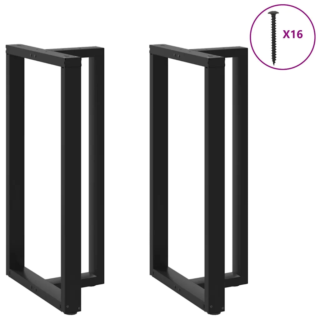 Gambe per tavolo da bar a forma di T 2 pz nere 60x35x(110-111) cm in acciaio 4013104