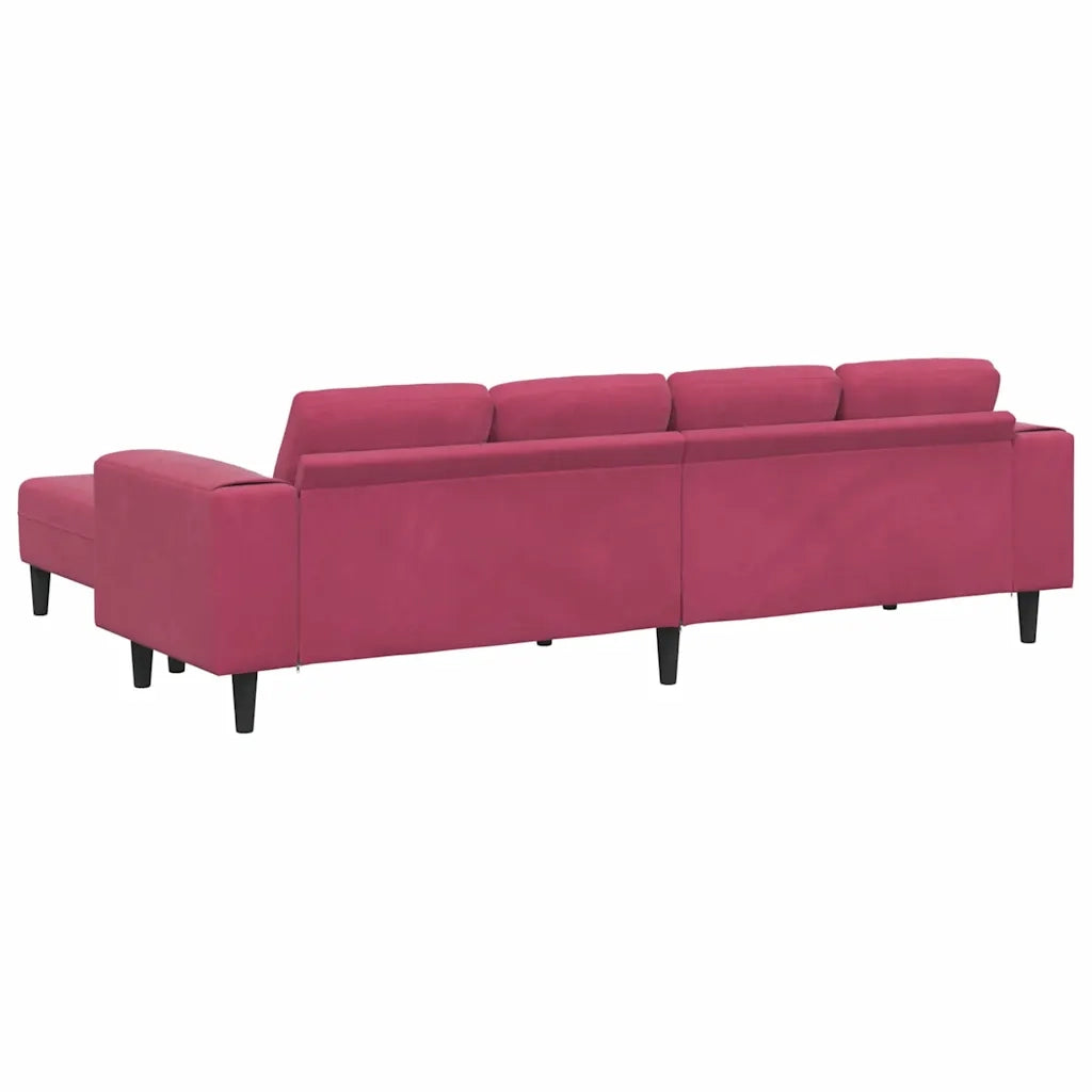 Set di divani 3 pcs Rosso vino Velluto
