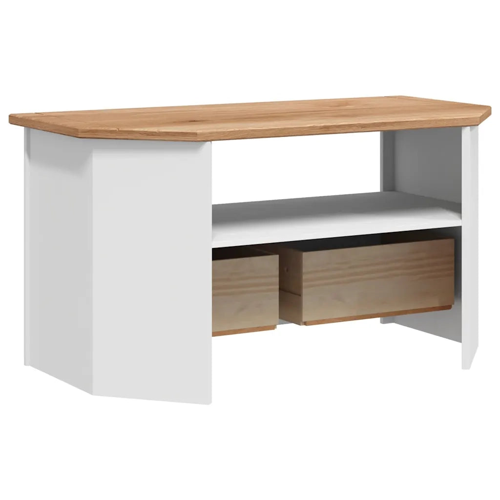 Mobile Porta TV-Mobile per TV-Credenza TV Angolare Bianco 93x49x49cm in Pino Serie Panama