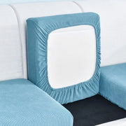Cuscino banco copri cuscino - Cuscino elastico per divano, copri divano, antiscivolo e morbido, con fondo elastico, Dimensioni ampie: 95-135*65-95cm - Blu chiaro