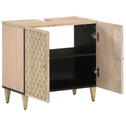 Mobile Lavabo da Bagno-Armadietto da bagno 62x33x58cm in Legno Massello di Mango 768744
