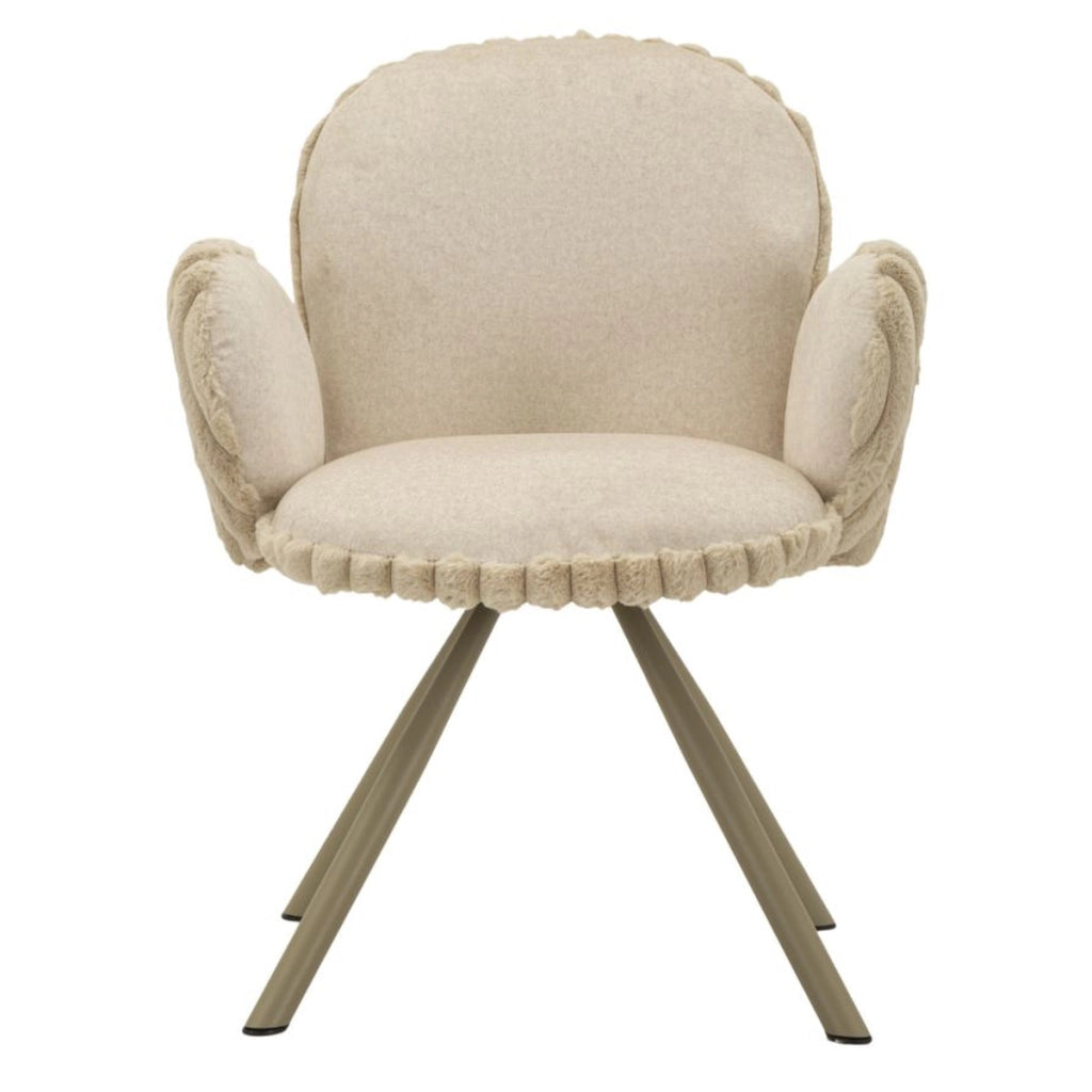 Set di 2 Sedie VKH887, Beige, Poliestere, 64x68x83 cm