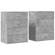Credenze 2 pz | Madia | Buffet da pranzo | Armadio da pranzo Grigio Cemento 60x39x80 cm in Legno Multistrato