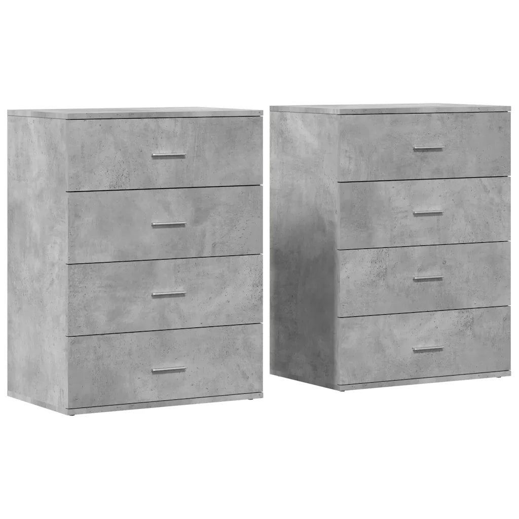 Credenze 2 pz | Madia | Buffet da pranzo | Armadio da pranzo Grigio Cemento 60x39x80 cm in Legno Multistrato