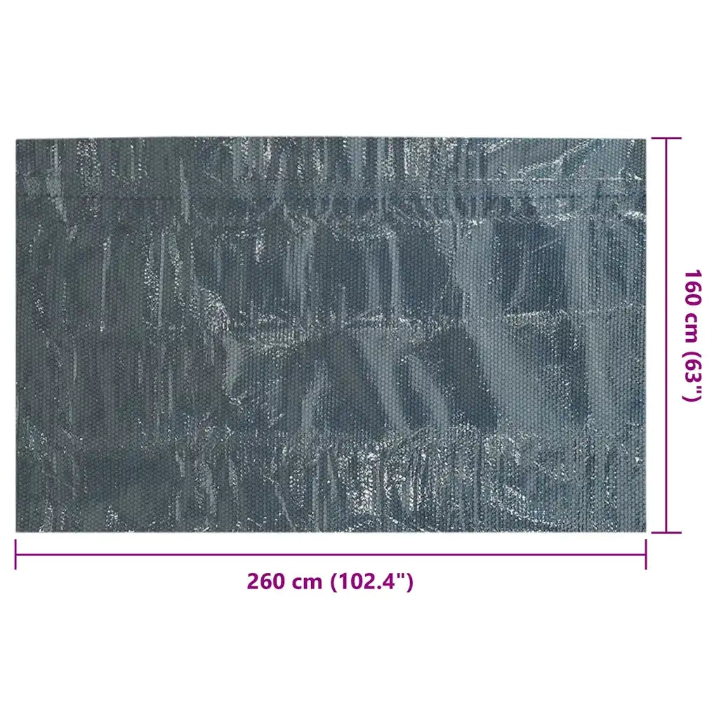 Pellicola Galleggiante Solare PE Piscina 260x160 cm Nero e Blu cod mxl 59512
