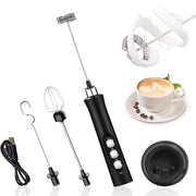 Melkopschuimer elettrico a mano - tre modelli USB ricaricabili - opschuimer in acciaio inossidabile - per caffè - latte - cappuccino - cioccolata calda - matcha