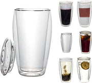Cuppe a doppio strato per latte macchiato, tazze per caffè, tazze per the - tazze per cappuccino - tazze 1 x 400 ml