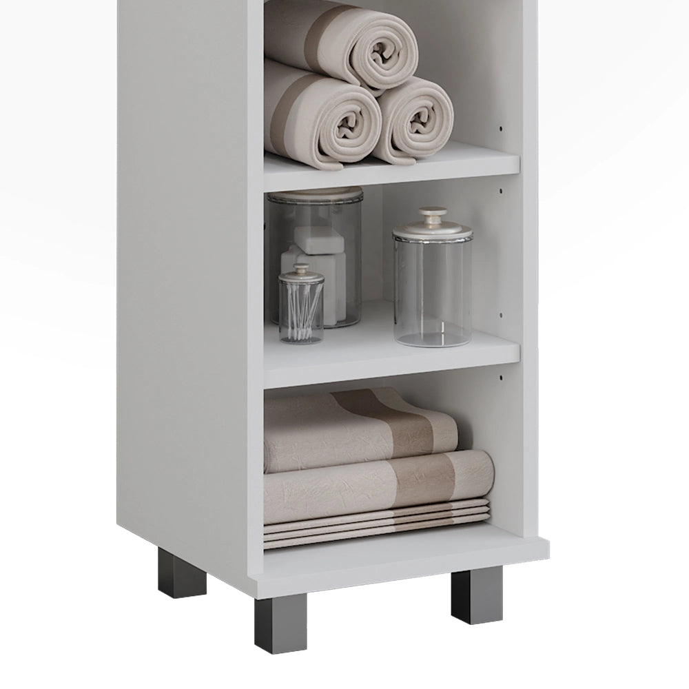 Vicco Mobiletto midi Bianco 30.2 x 95 cm con 5 scomparti aperti