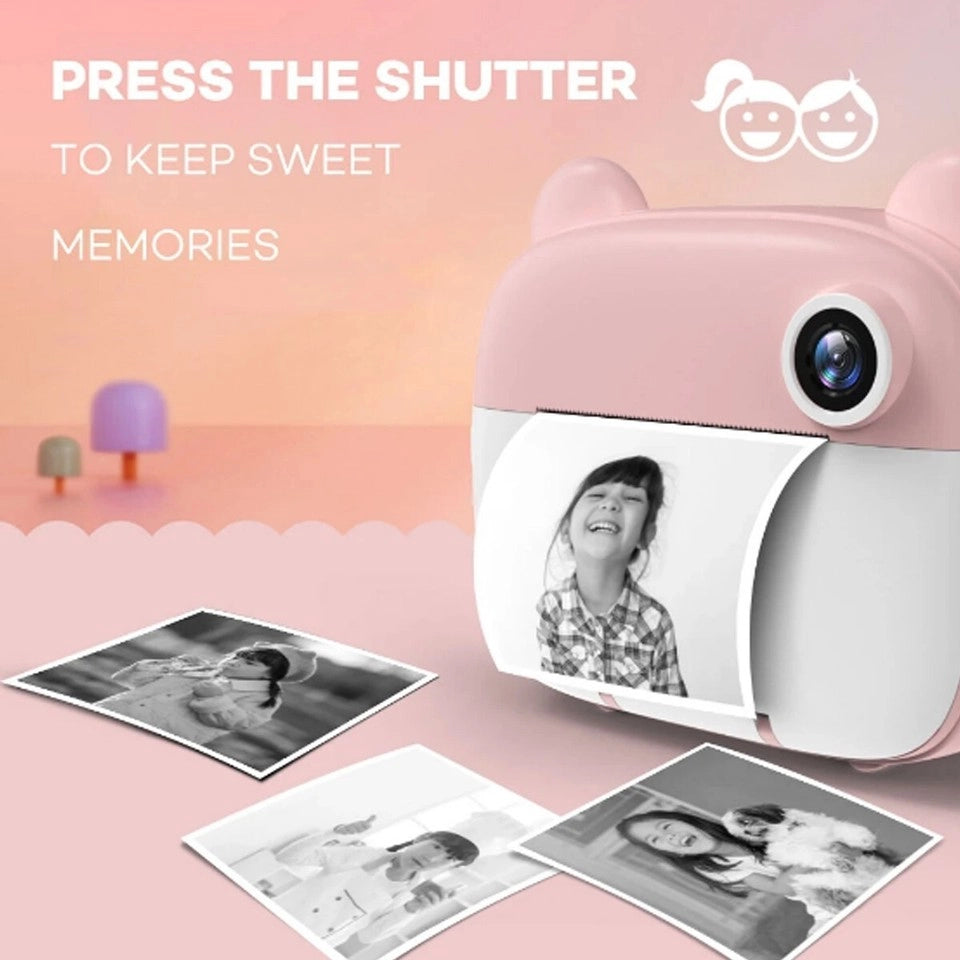 FOTOCAMERA STAMPA ISTANTANEA BAMBINI FOTO TERMICA MACCHINA FOTOGRAFICA DIGITALE