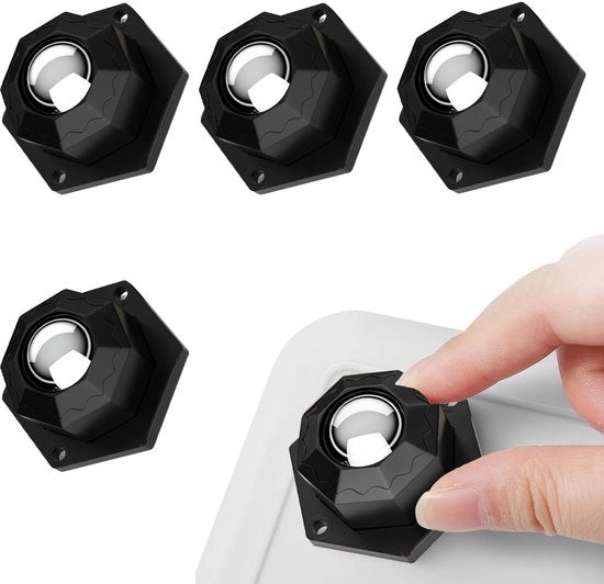 Pacchetto di 4 ruote per mobili, ruote per mobili piccole, ruote a sfera per mobili, adesivo, carico di 200 kg+, ruote mini per elettrodomestici, contenitori di archiviazione e mobili (nero)