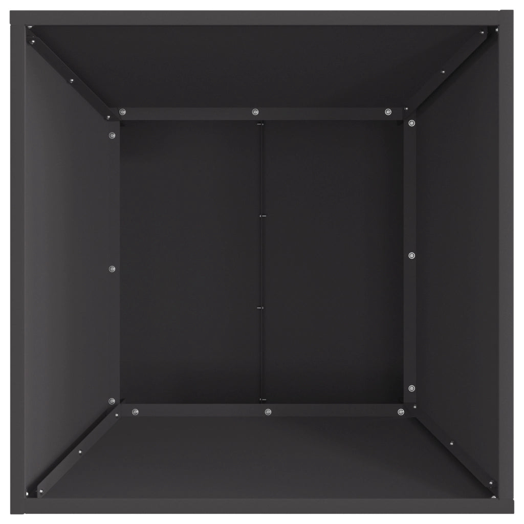 Focolare Quadrato Nero 60x60x35 cm in Acciaio