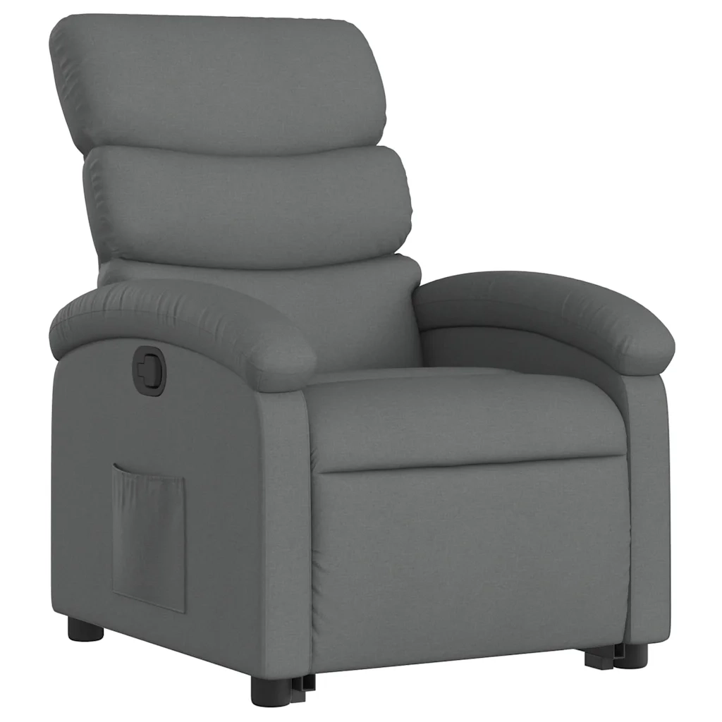 Poltrona Alzapersona Reclinabile Grigio Scuro in Tessuto 3203979