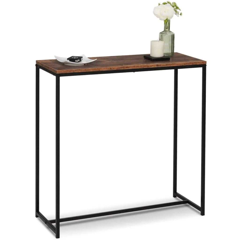 IDMarket - Consolle DAYTON con piano effetto invecchiato, design industriale
