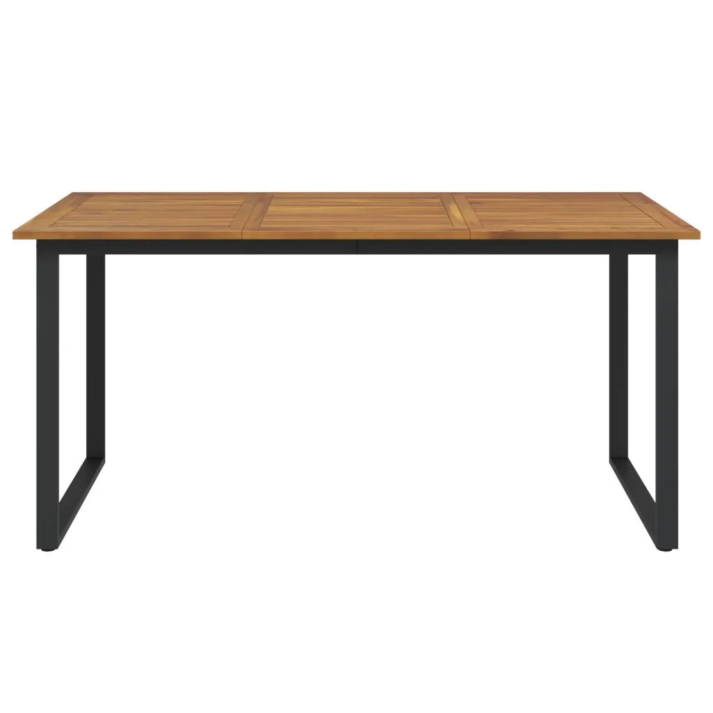 Tavolo Giardino con Gambe a U 160x80x75cm Legno Massello Acacia