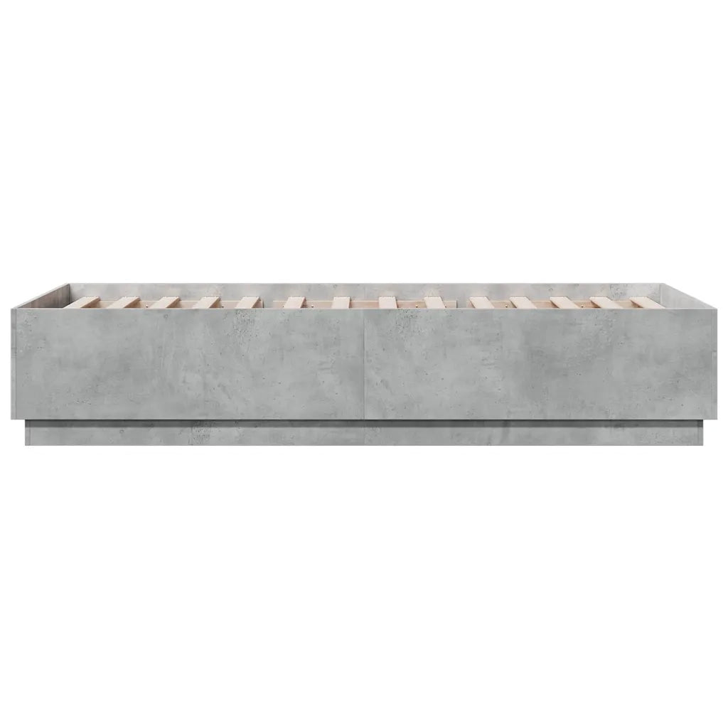 Giroletto-Struttura Letto Grigio Cemento 100x200 cm in Legno Multistrato 894605