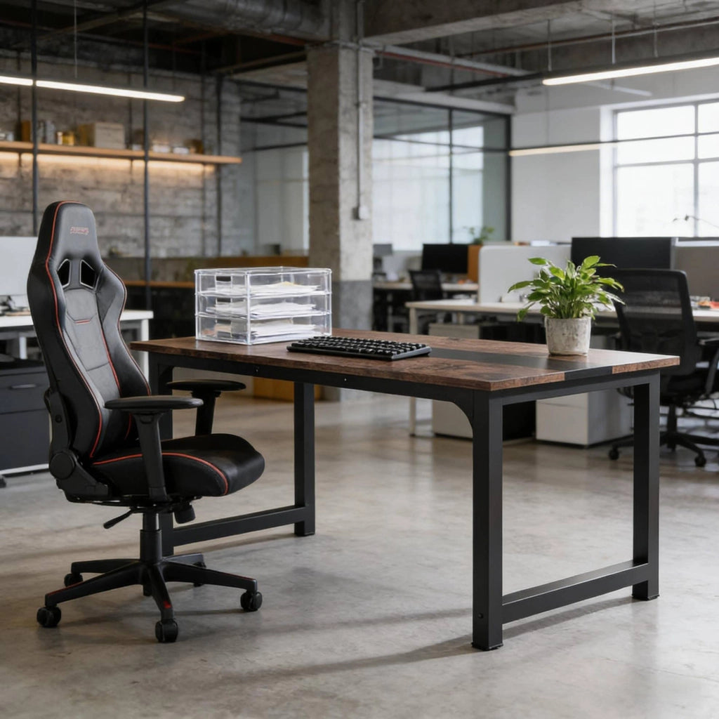 Scrivania multifunzione in legno truciolare certificato E1 160x80 cm per computer e studio
