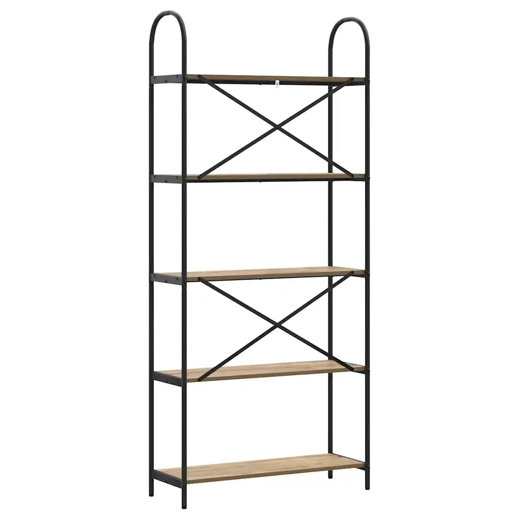 Libreria-Scaffale per Libri-Mobile di Stoccaggio Rovere artigianale 80 x 30 x 183 cm Legno multistrato 101807