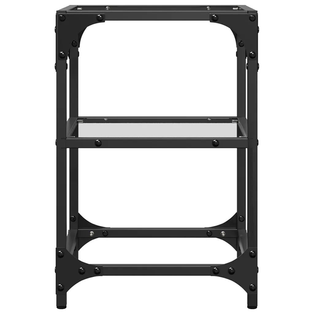 Tavolino Salotto con Piano Vetro Trasparente 30x30x45cm Acciaio 845998