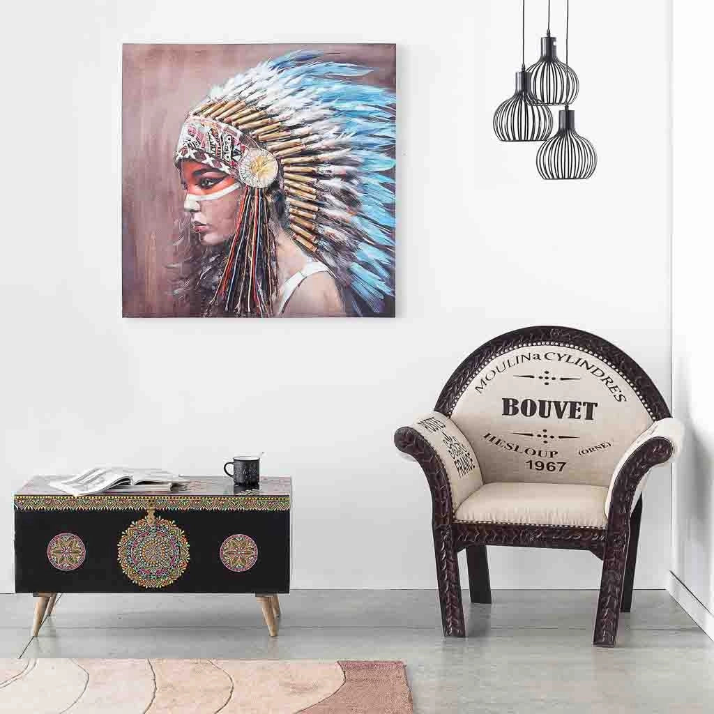 Quadro dipinto a mano con rilievo grigio 100x100x3h