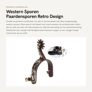 Sporgen in Stile Retro - 2 Pezzi - Acciaio di Carbone - Vite a Rota - Finitura in Ottone Antico - Lavorazione Artigianale - Sporgen per Cavallo