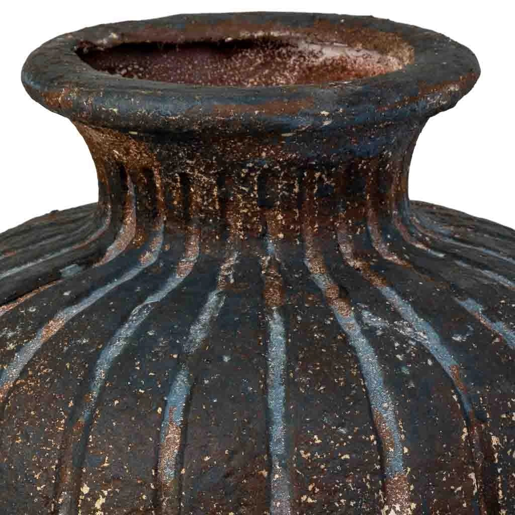 Vaso invecchiato marrone scuro 28.5x28.5x30.5h cm