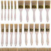 Set di Pennelli Piatto 20 Pezzi – Setole Naturali | Larghezze 15, 25, 36, 50 mm