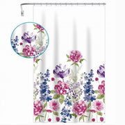 Trade Shop - Tenda Per Doccia Bagno Stampa Garden Fiori Floreale 180x200cm Con 12 Ganci 87569 -