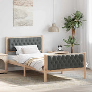 Struttura del letto Grigio scuro 100 x 200 cm Pino massello