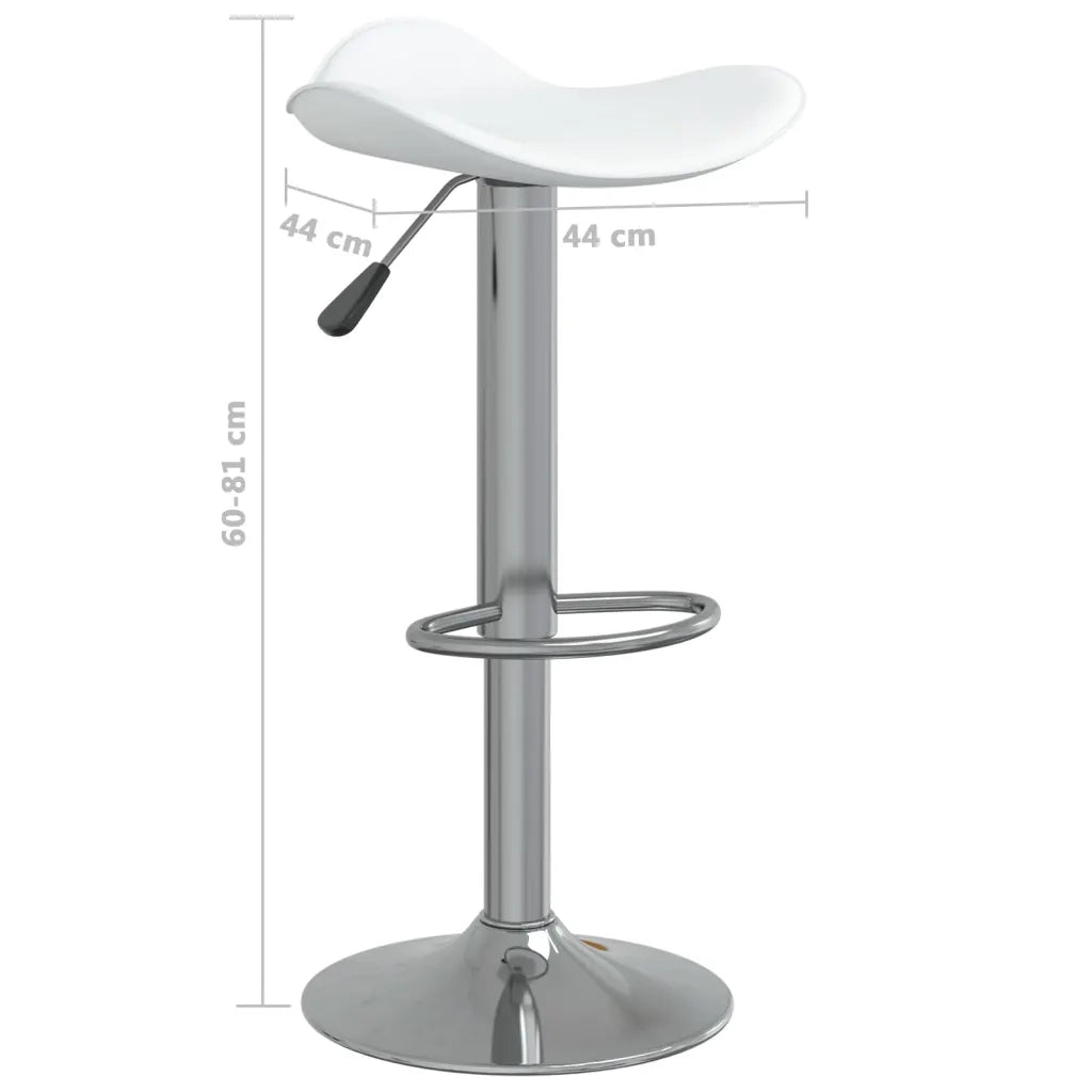 Sgabello da Bar Bianco in Acciaio Cromato e Pelle Sintetica cod mxl 57328