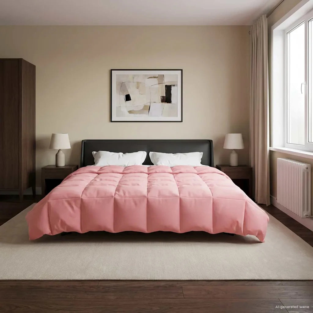 Duvet Invernale Trapuntato Rosa 200 x 200 cm Microfibra