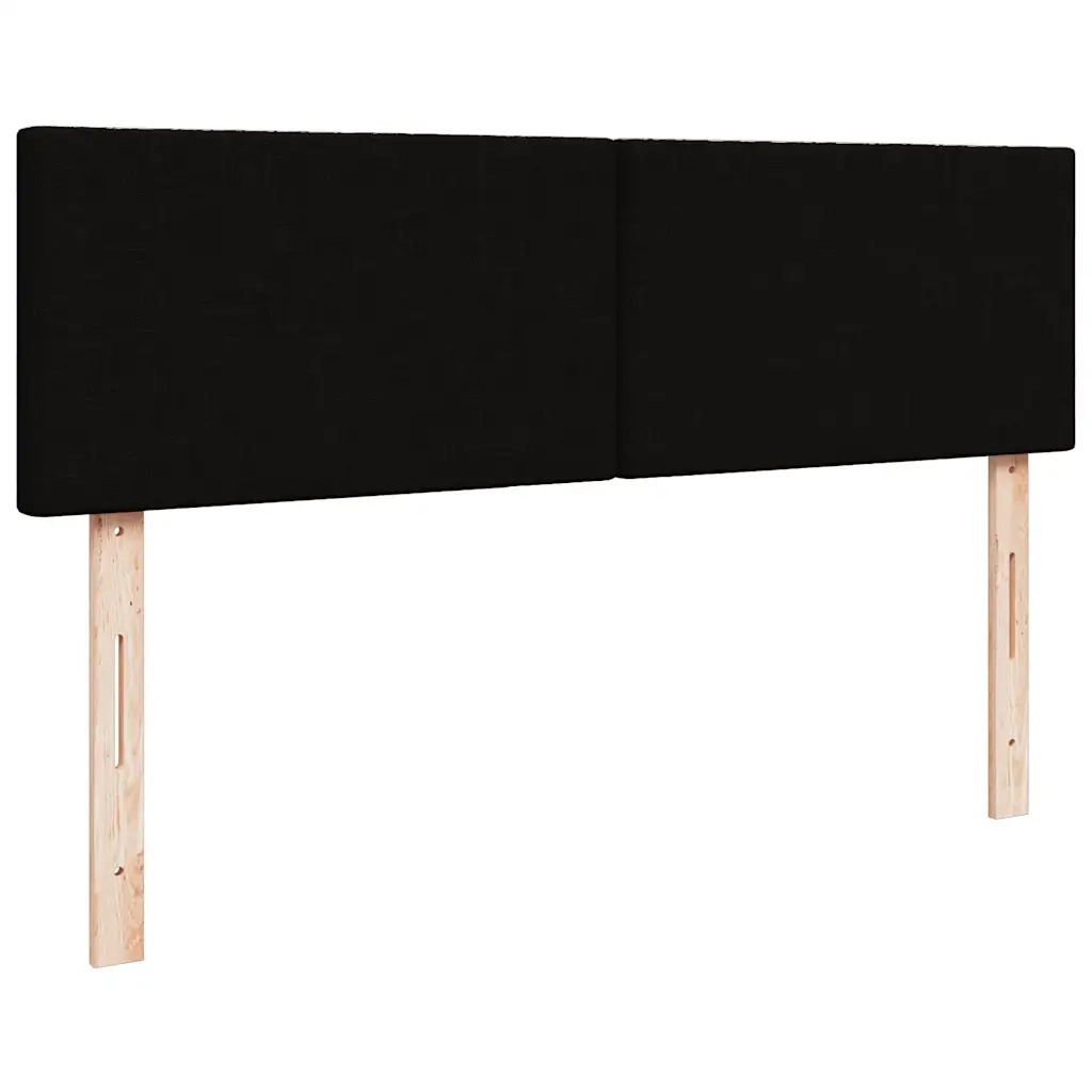 Struttura Letto Pouf con Materassi Nero 180x200 cm in Tessuto 3311975