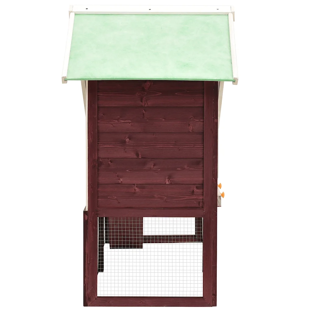 Conigliera Moca e Bianco 140x63x120 cm Legno Massello di Abete CFW9348649