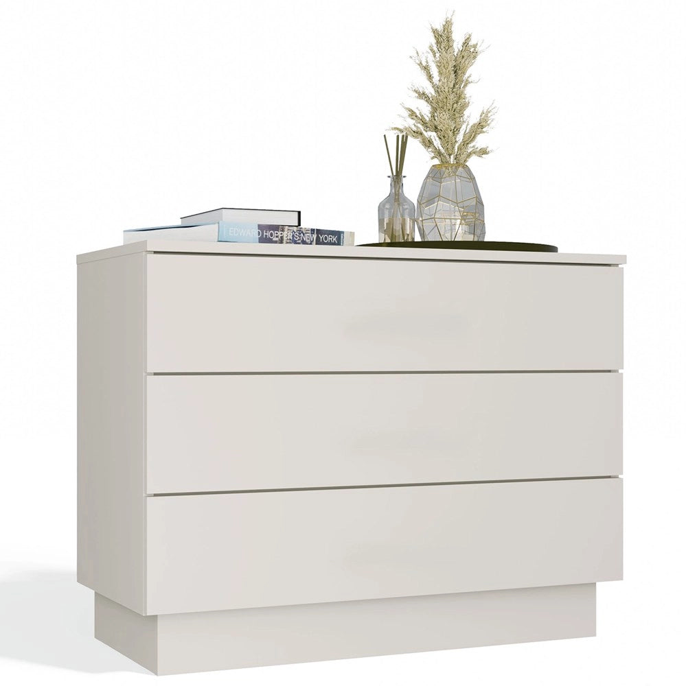 Cassettiera AMBER 3s mobile 3 cassetti per camera da letto e soggiorno cashmere beige