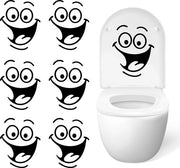 Etichette WC 6 Stuks - Stickers per Bagno - Etichette per la Toilette - Stickers in PVC Idrorepellente - Stickers Riciclabili - 19 x 23 cm - Stickers per Bagno