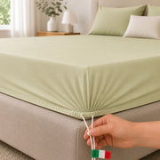 Romesalo, Lenzuolo Singolo Lenzuolo Sotto con Angolo da 27 cm, Verde Menta