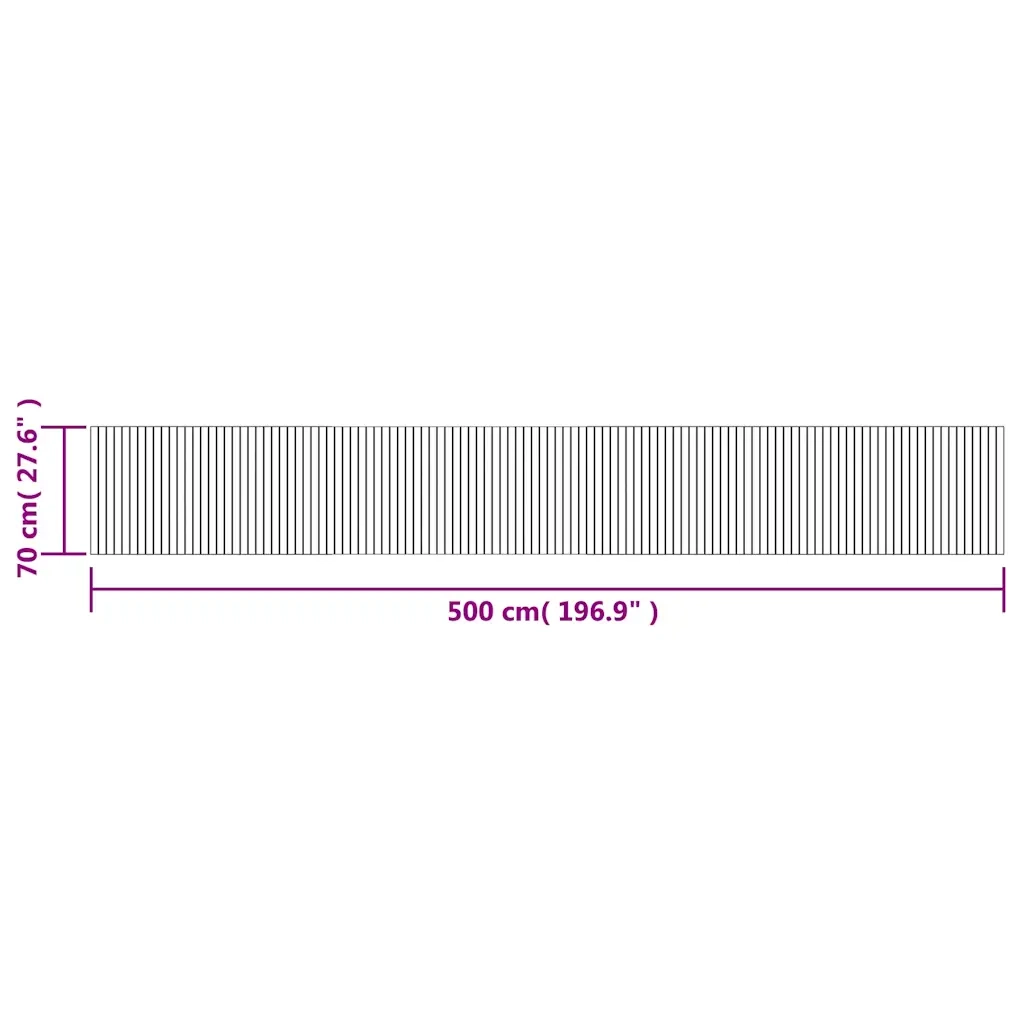 Tappeto Rettangolare Marrone 70x500 cm in Bambù 376764