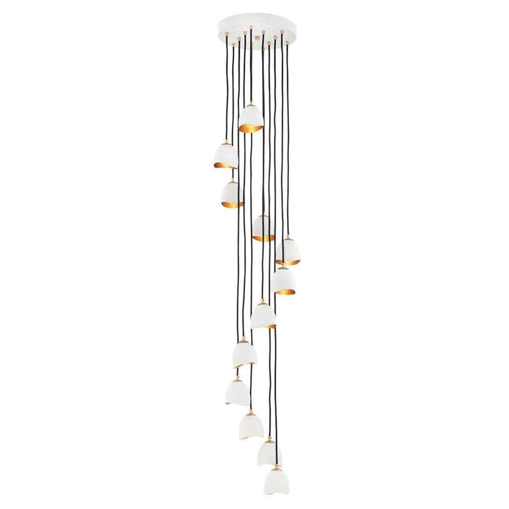Lampadario Industrial Nordico Nula Acciaio 12 Luci E14