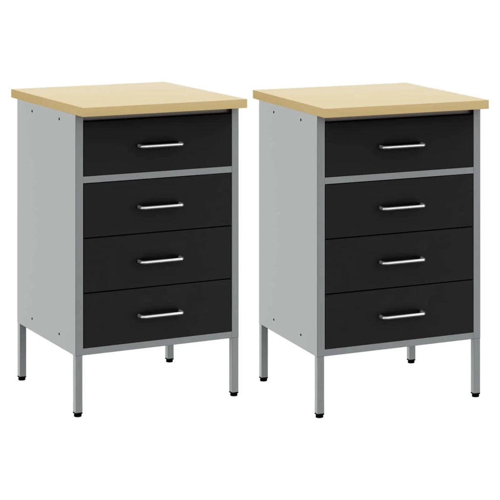 Mobile da lavoro 2 pcs Nero e Grigio 100 x 55 x 85 cm 3321362