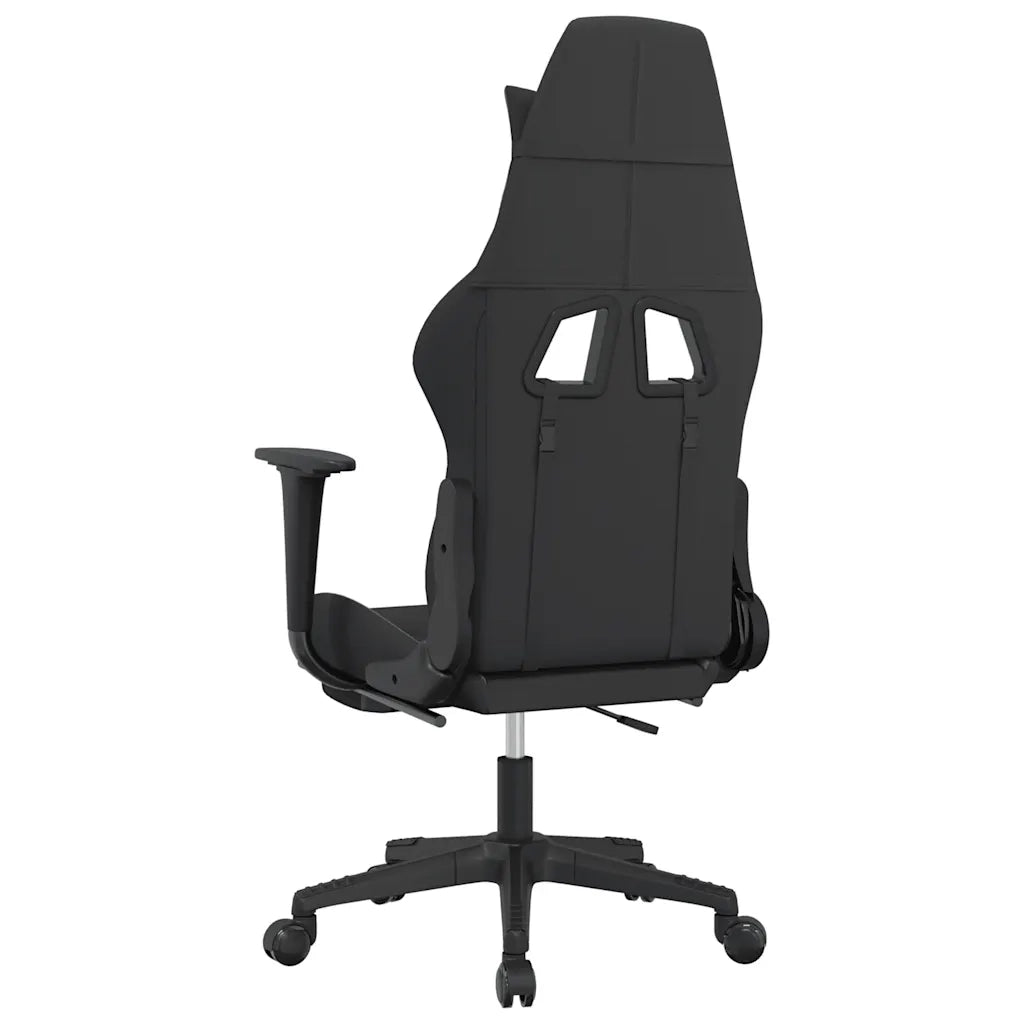 Sedia da Gaming | Sedia da e-sports Massaggio e Poggiapiedi in Tessuto Nero e Blu