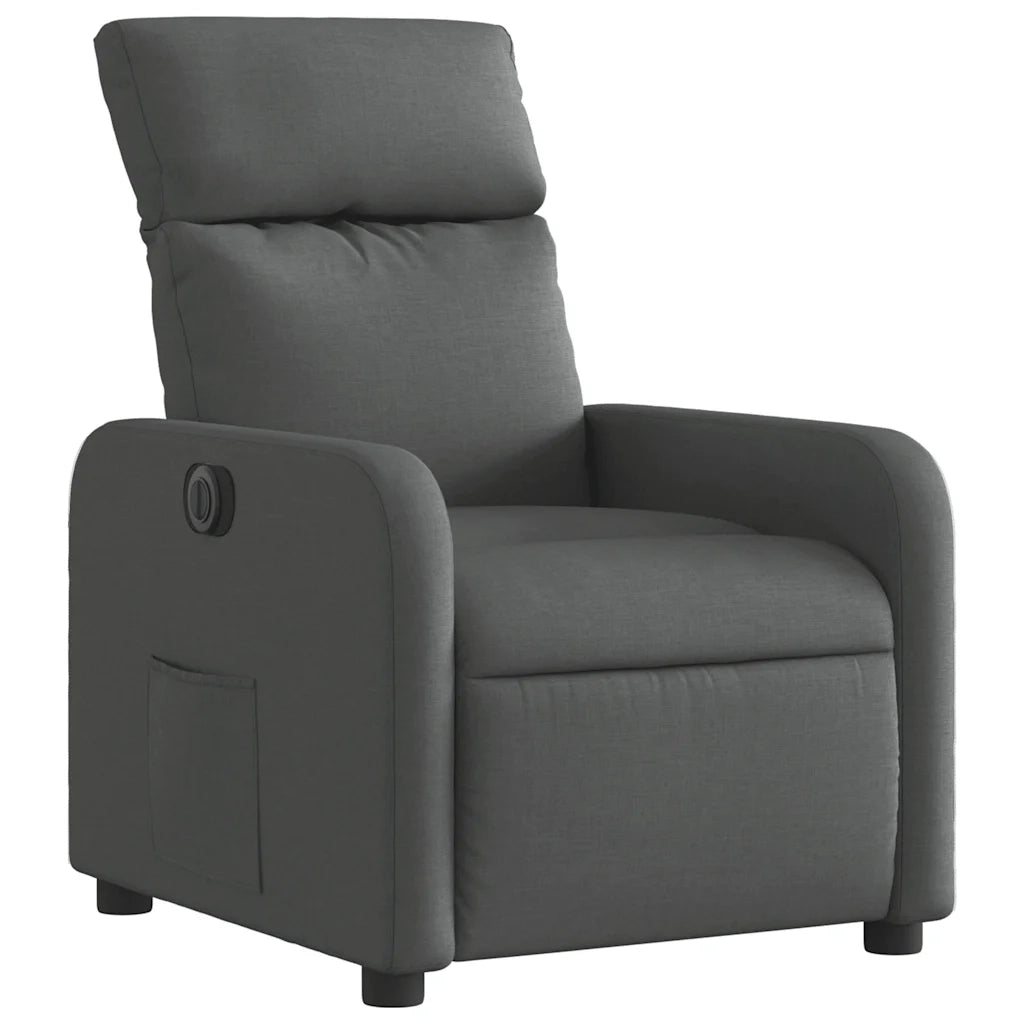 Poltrona Elettrica Reclinabile Grigio Scuro in Tessuto 3206682