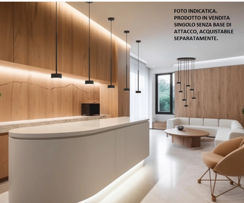 POINT-CO Lampada a sospensione senza base inclusa nero opaco attacco GX53