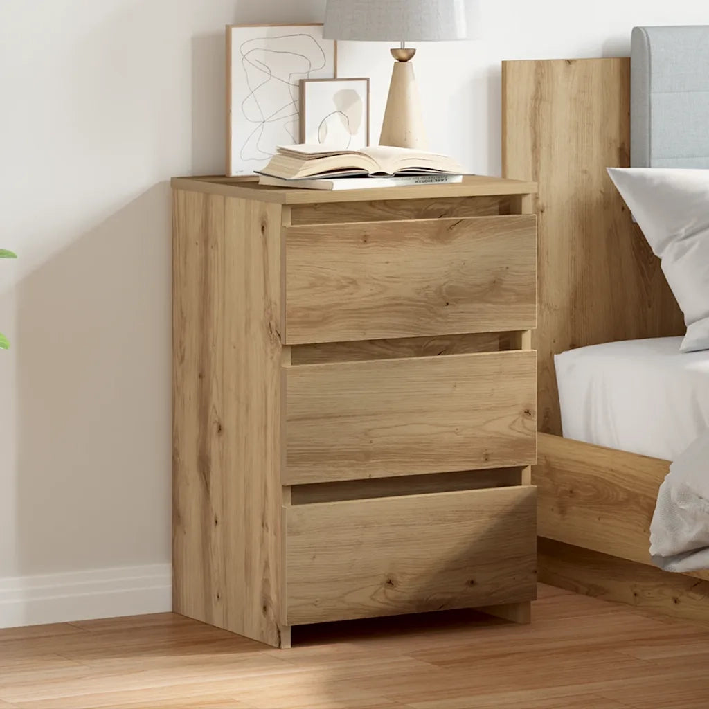 Comodino-Tavolino da notte Rovere Artigianale 40x35x62,5 cm in Legno Multistrato