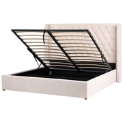 Letto contenitore velluto rosa pastello e argento bianco sporco 180 x 200 cm glamour elegante