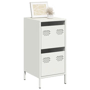 Credenza Bianca 35x39x73,5 cm in Acciaio Laminato a Freddo